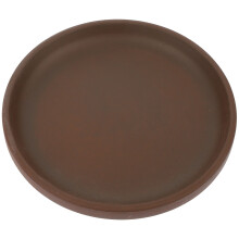 4Pcs Brown Ceramic Round Plant Pot Water Saucers Flowerpot Tray