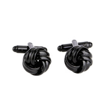 4Pcs Black Men Cufflinks Knot Style Shirt Accessories