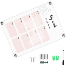 2Sets Clear Hanging Planning Board Reusable Acrylic Wall Message Sign