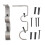8Sets Simple Style Grey Iron Curtain Pole Holder Easy Mount 1