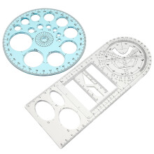 1Ensemble Règle Multifonction Plastique Assortie Pour Dessin Et Mesure