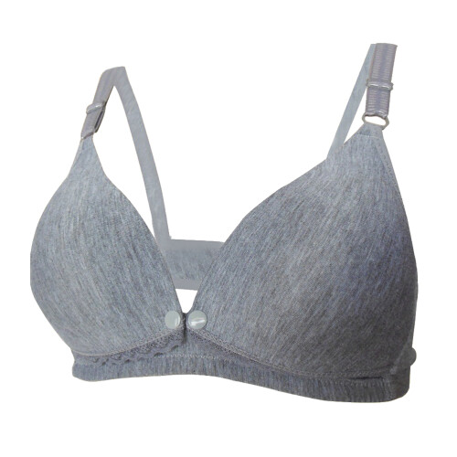 3Pcs Comfortable Grey Maternity Bras Nursing Front Button Adjustable