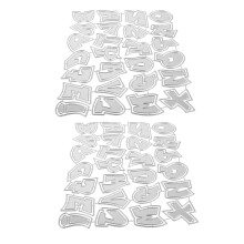 4Pcs Silver Carbon Steel Alphabet Embossing Dies for DIY Card Making