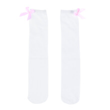 2Pairs Over The Knee Kids Socks White Cotton Bow Warm Stretchy Design