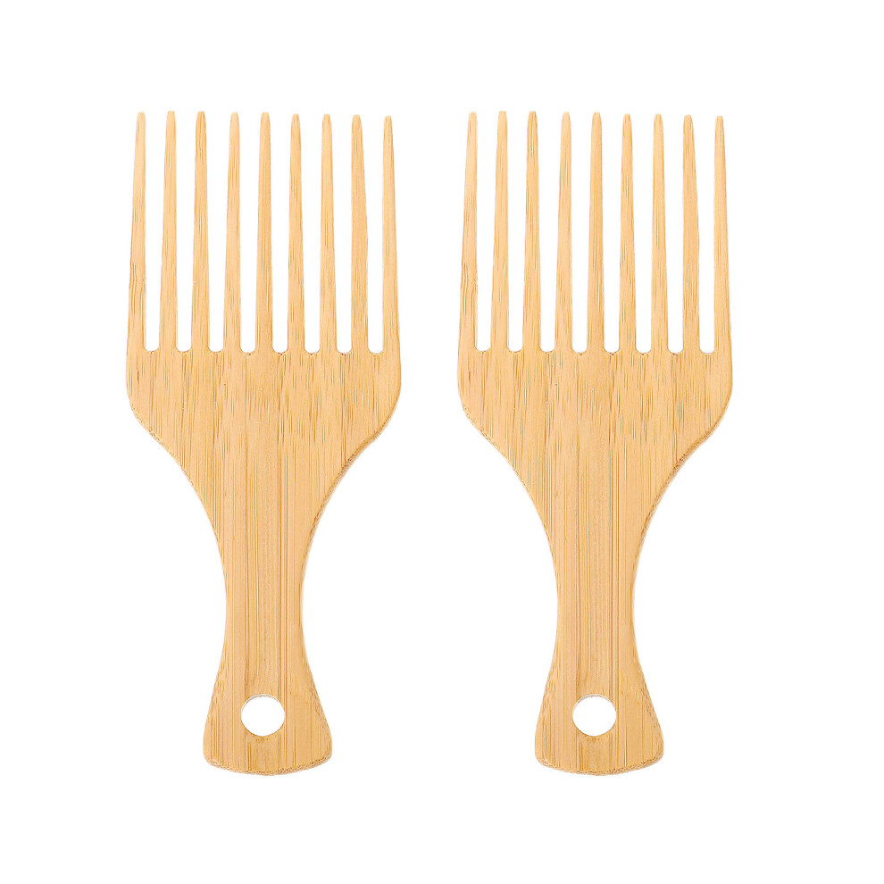 Totority 4Pcs Wide-Tooth Khaki Hair Pick Combs For Men Practical Hair Styling