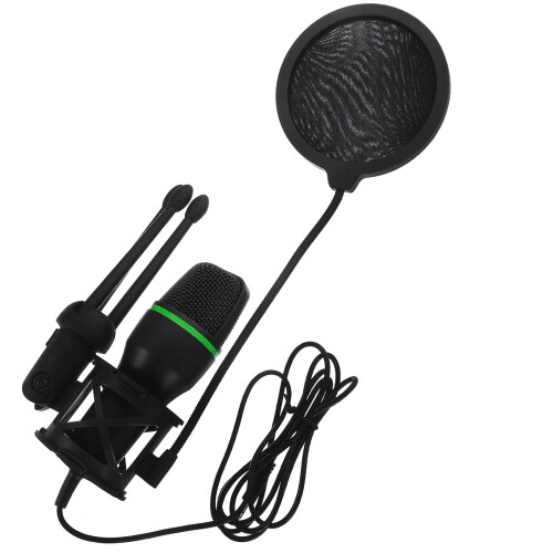 3Sets Durable USB Gaming Microphone Set with Noise Reduction Black