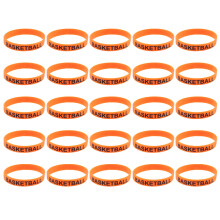 100Pcs Orange Silicone Basketball Wristbands Durable Party Accessories