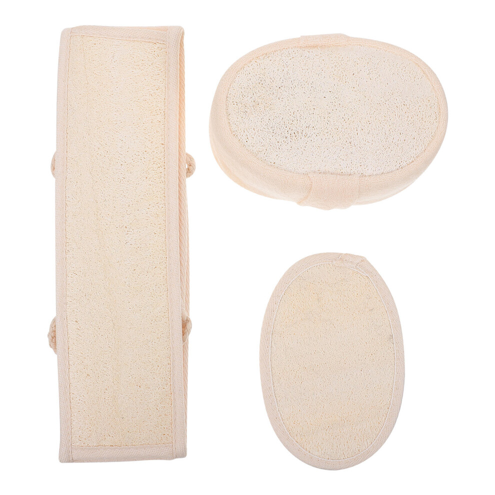 Artibetter Beige 9Pcs Natural Loofah Bath Towels Deep Cleaning Back Scrubbers