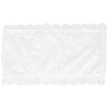 3Pcs White Strapless Lace Bandeau Tube Tops Elastic Bras for Women
