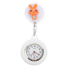 2Pcs Practical Orange Rabbit Pocket Watch Cartoon Nurse Chest Watch