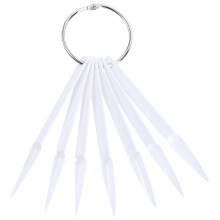 300Pcs White Fan Shaped Nail Display Cards for Nail Art Practice