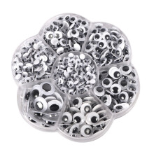 500Pcs 4-12Mm Plastic Toy Eyes Black White for Doll Crafting Decor