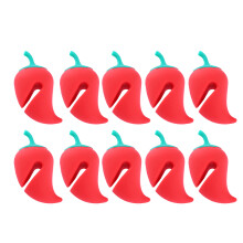 20Pcs Red Silicone Pot Cover Stoppers Creative Chili Shape Tool