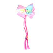 2Pcs Fake Braid Rainbow Hair Rope Bowknot Colorful Headband