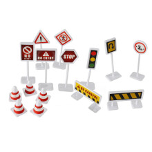 48Sets Assorted Color Simulation Traffic Signs and Road Cones for Kids