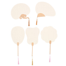 10Pcs Double-Sided Beige DIY Paper Fans Kids Creative Painting Toy