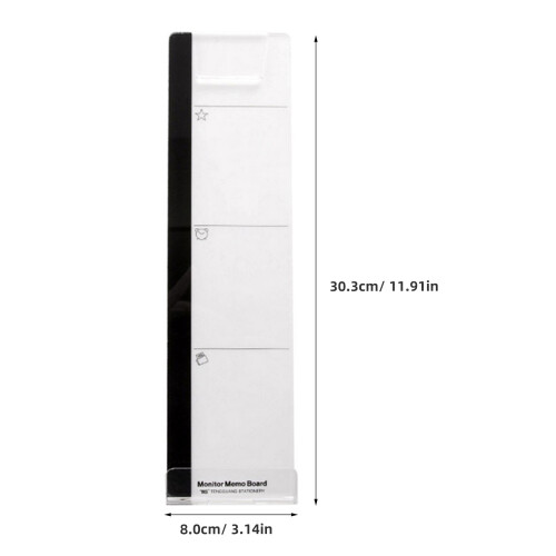 2Pcs Computer Memo Board White Monitor Side Panel for Office Or Home