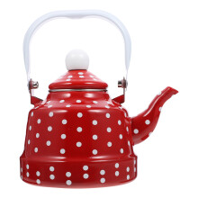 2Pcs Red Thickened Enamel Coffee and Tea Kettle Home Supplies