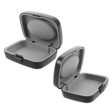 6Pcs Portable Hearing Aid Cases Hard Cushioned Storage Box Multi Color
