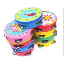 3Pcs Kid Handbell Toy Wooden Tambourine for Toddlers Play