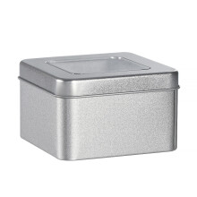20Pcs Clear Square Empty Tins Silver for Craft Gift Storage