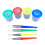 Paint Cups and Brush Holders with Color-Coded Lids for Artists 1