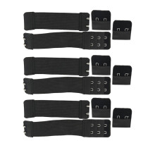 36Pcs Stretchy Bra Strap Black Adjustable Bra Band Extension Buckle