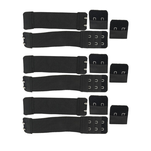 36Pcs Stretchy Bra Strap Black Adjustable Bra Band Extension Buckle