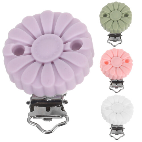 16Pcs Colorful Silicone Pacifier Clips Baby Teether Suspender Holder