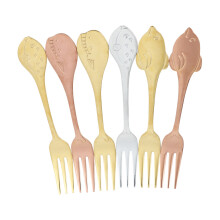 18Pcs Assorted Color Stainless Steel Tableware Forks for Food Use