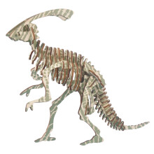 2Pcs Khaki Dinosaur Wooden Puzzle Toys for Kids Creativity Development