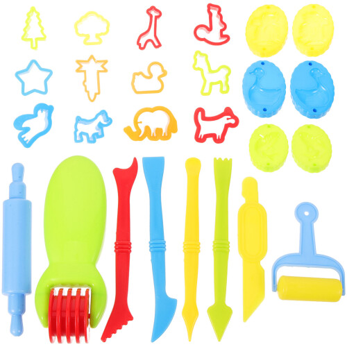 4Set Set Di Molding E Taglio Argilla Per Bambini in PP Colorati