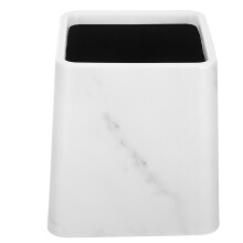 2Pcs White Marble Pattern Trash Basket Versatile Small Garbage Can