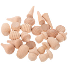 72Pcs Children DIY Wooden Building Blocks Light Brown Creative Crafts