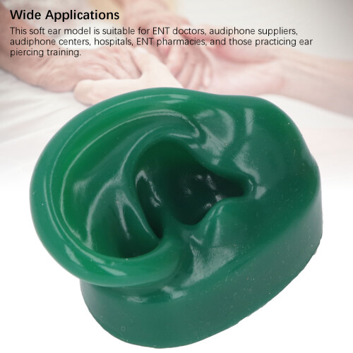 Modèle d'oreille gauche en silicone souple vert pour Audiphone 2