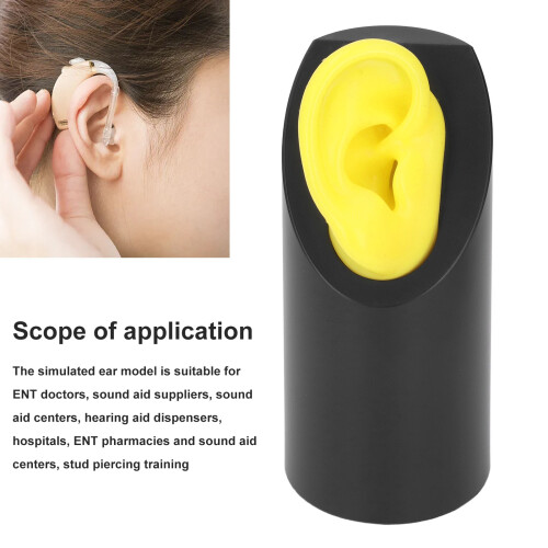 Modèle d'oreille en silicone - M-Sz oreille jaune, support noir 2