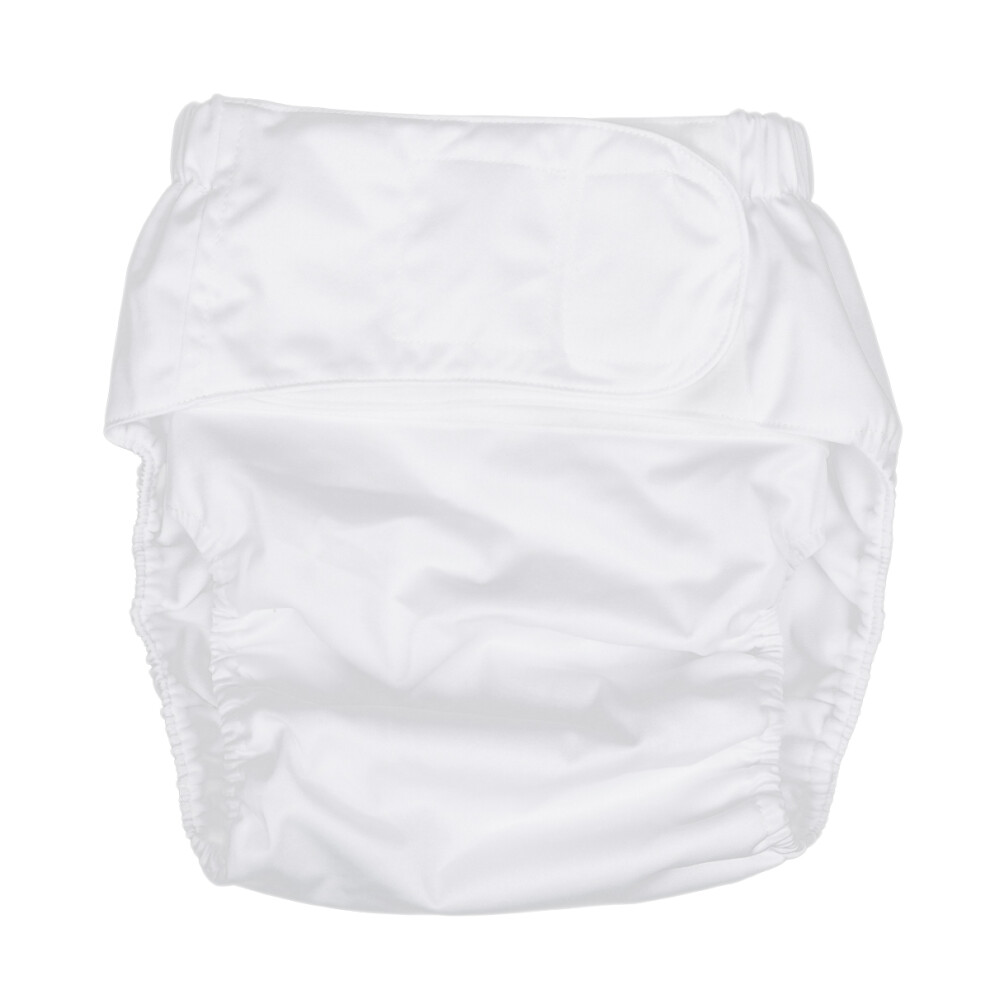 Happyyami White 3Pcs Adult Washable Cloth Diaper Leakproof Adjustable Reusable