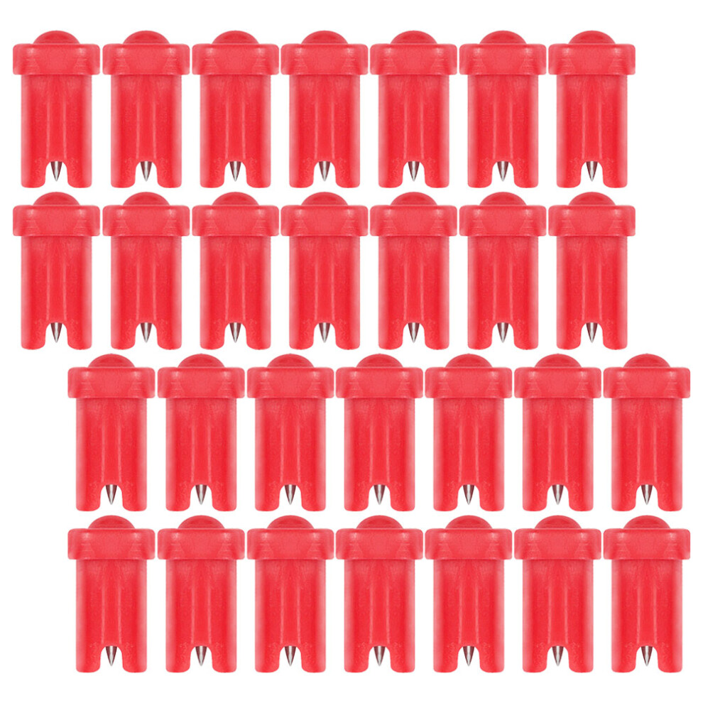 Ohphcall 500Pcs Plastic Eyelash Bottle Pins Red Nozzle Needles For Salon