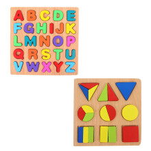 4Sets Kinder Holzpuzzle Formenlernen Bunt Pädagogisches Spielzeug