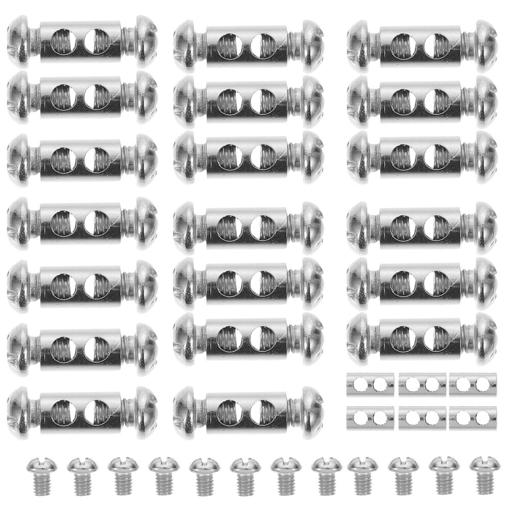 80Pcs Stainless Steel Wire Rope Clamps Double Hole Cable Clips Silver 3651366296209