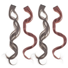 12Pièces Extensions De Cheveux Filles Bouclés Longs Colorés Naturels