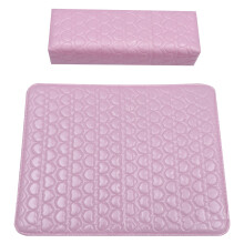 3Stk Nägel-Unterlage Handpolster Pink PU-Leder Für Salon