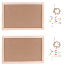 2Pcs Decorative Cork Bulletin Boards Easy Install Cork Memo Boards