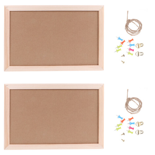 2Pcs Decorative Cork Bulletin Boards Easy Install Cork Memo Boards