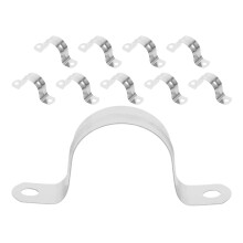 20Pcs Stainless Steel U-Shape Conduit Clamps Silver for Hose Fixing