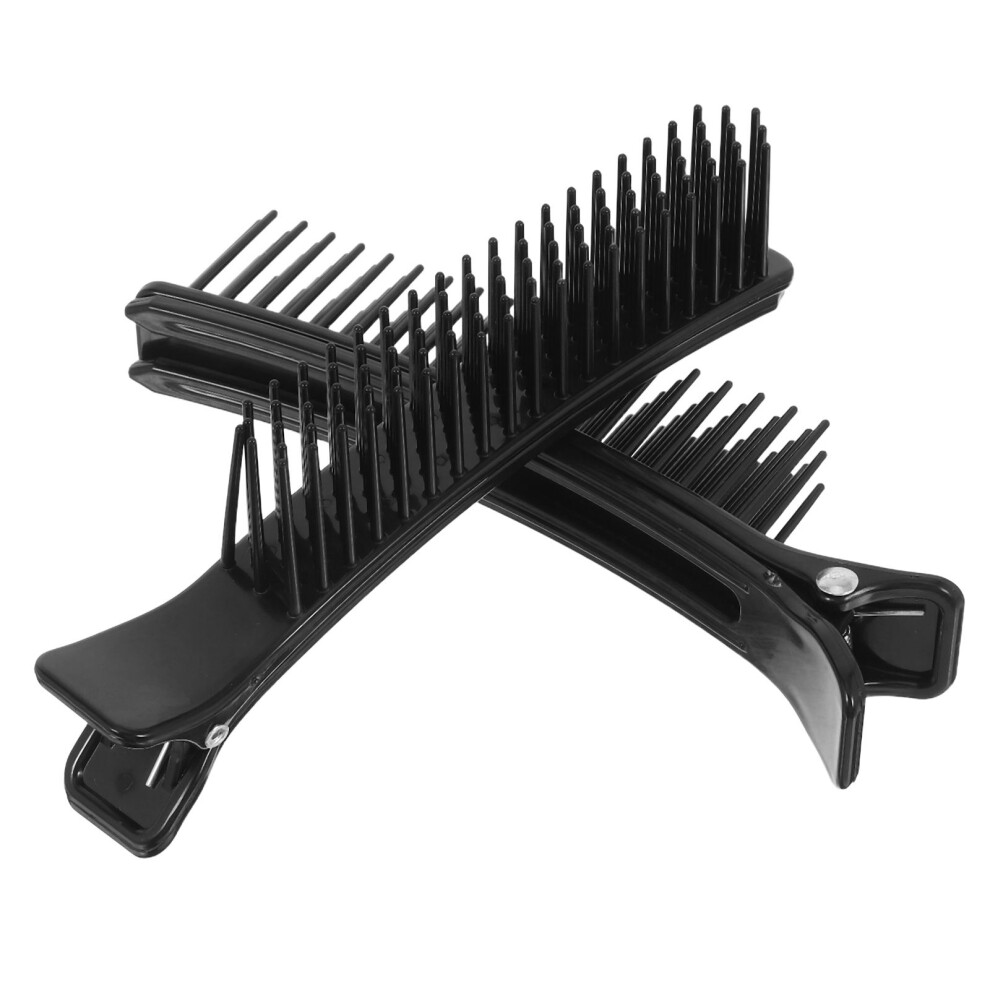 Villcase Unisex Black 6Pcs Lightweight Hair Clips Salon Sectioning Clips With Comb