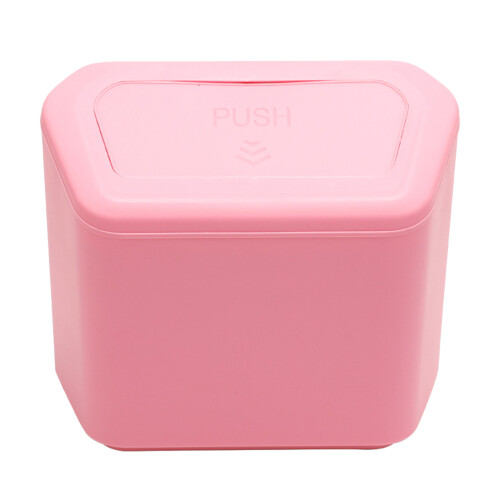 3Pcs Pink Car Garbage Can Creative Lid Vehicle Small Trash Bin