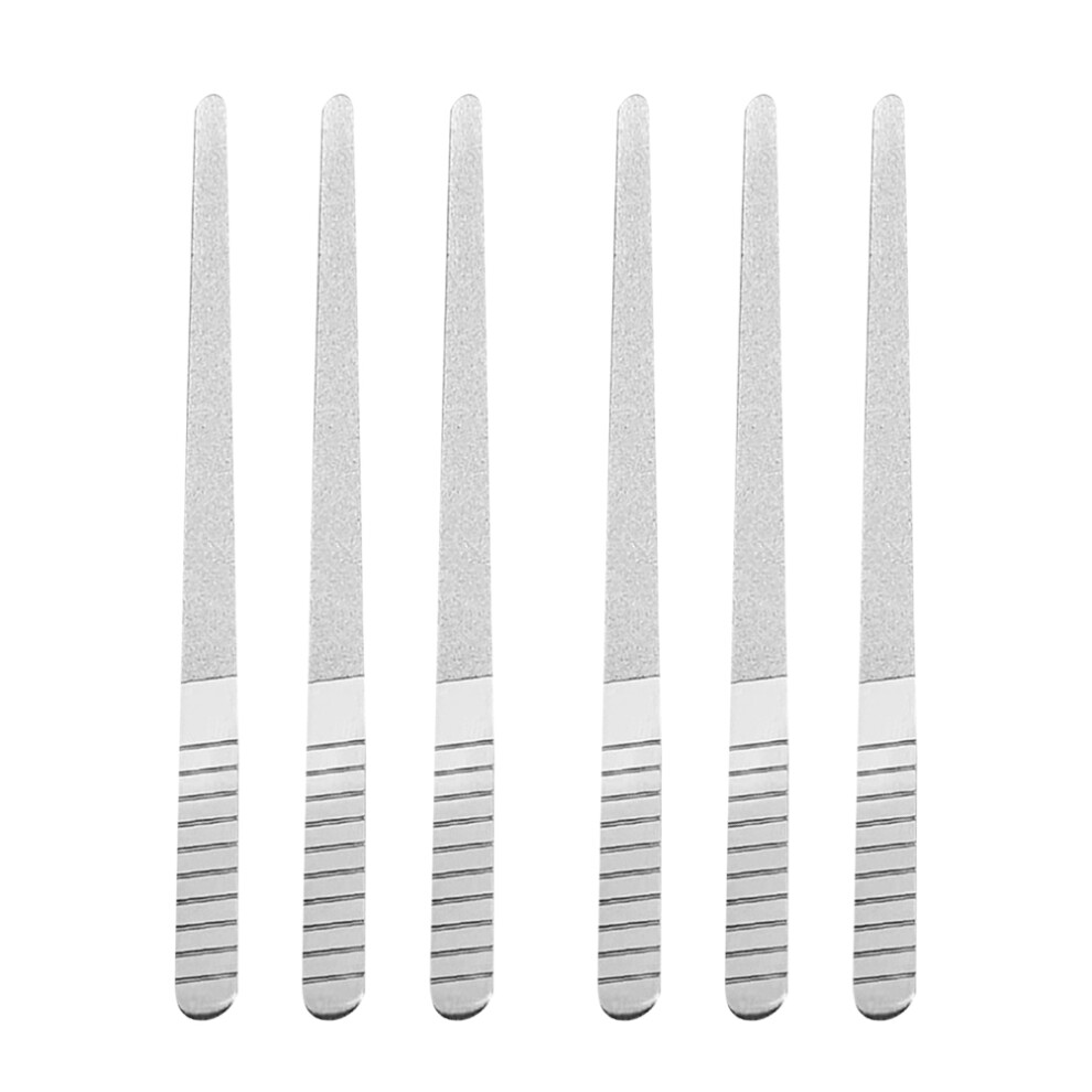Aboofan 18Pcs Silver Stainless Steel Double-Sided Nail Files For Nail Art Use
