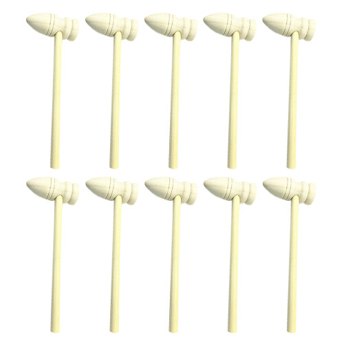 2Sets Mini Wood Hammer Crab Mallet Seafood Tool for Home Use