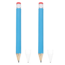 4St Lange Blauwe Schrijfpotloden Met Beschermcase En Gum